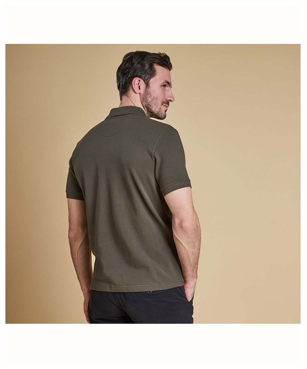 Men's Barbour Sports Polo 215G - Dark Olive