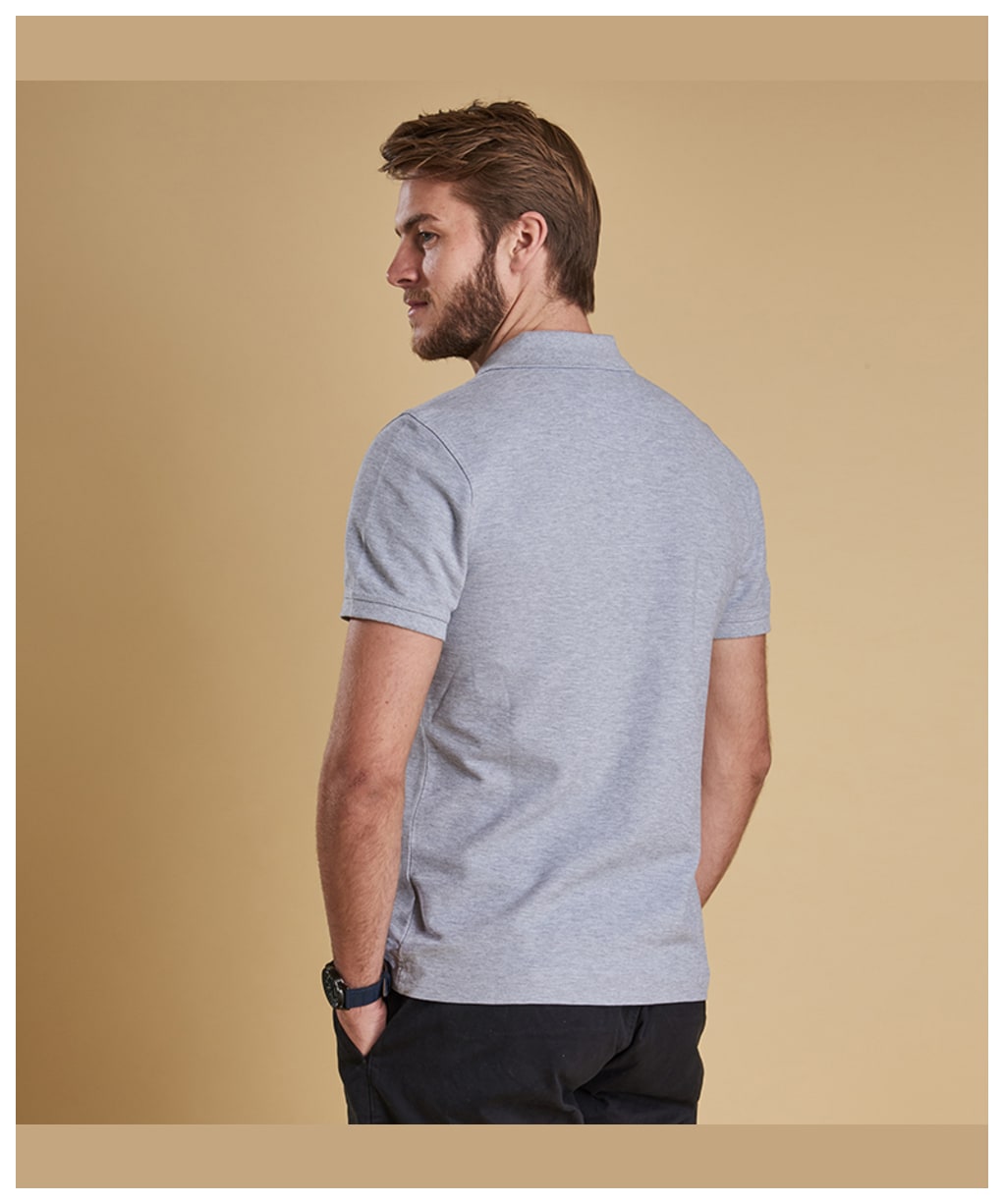 Men's Barbour Sports Polo 215G - Grey Marl