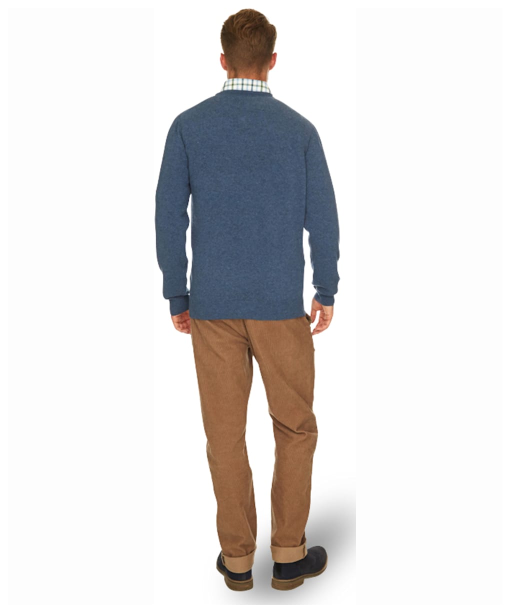 Men's Barbour Essential Lambswool Crew Neck Sweater - Light Denim