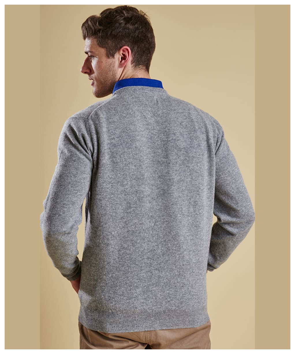 Men's Barbour Essential Lambswool Crew Neck Sweater - Grey Marl