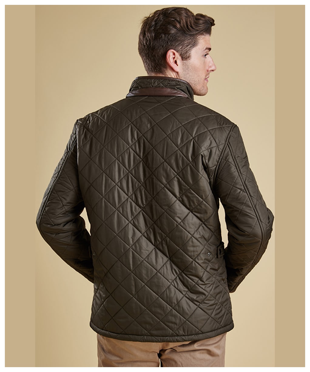 Men's Barbour Powell Quilted Jacket - Olive