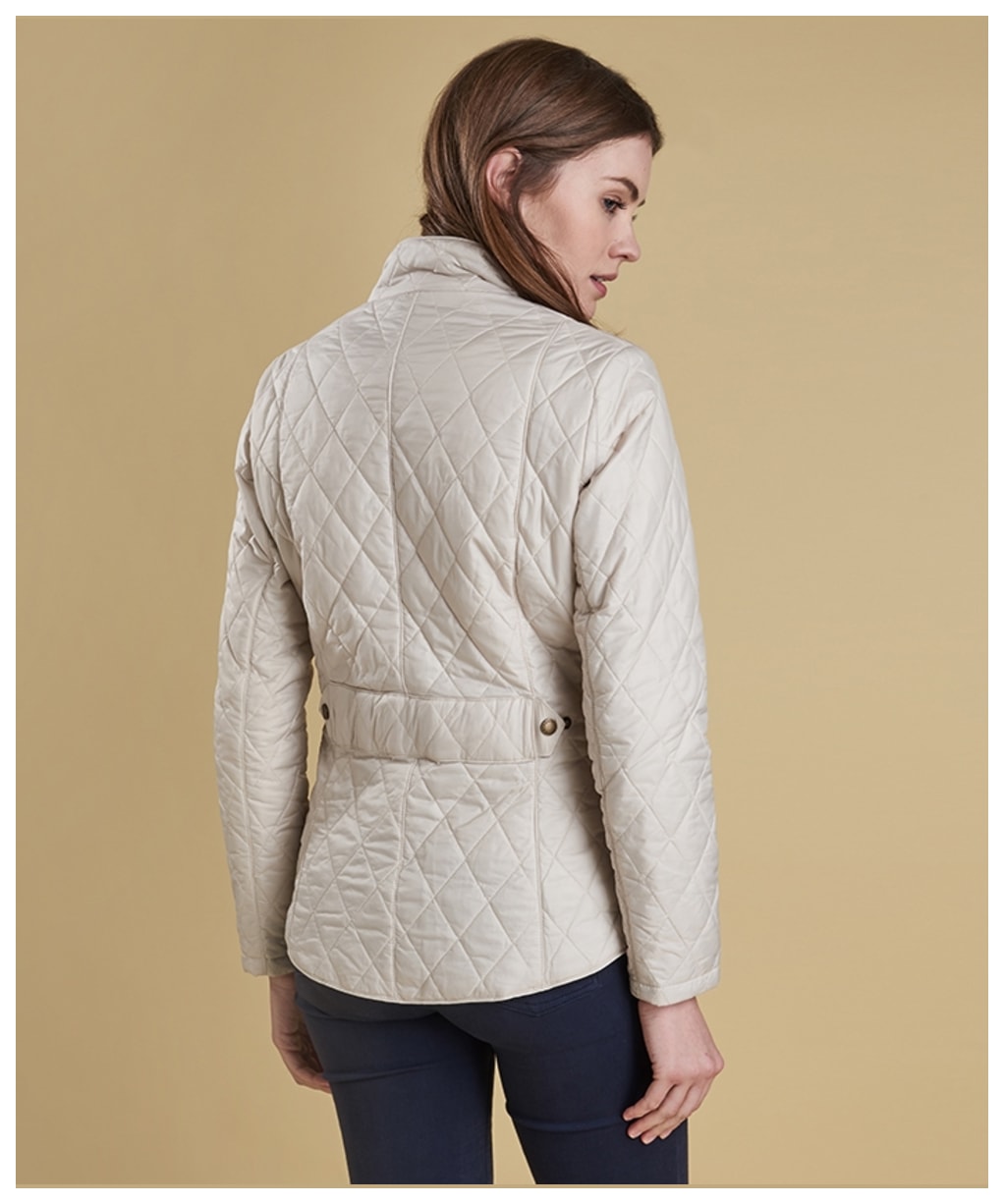 Women's Barbour Flyweight Cavalry Quilted Jacket - Pearl