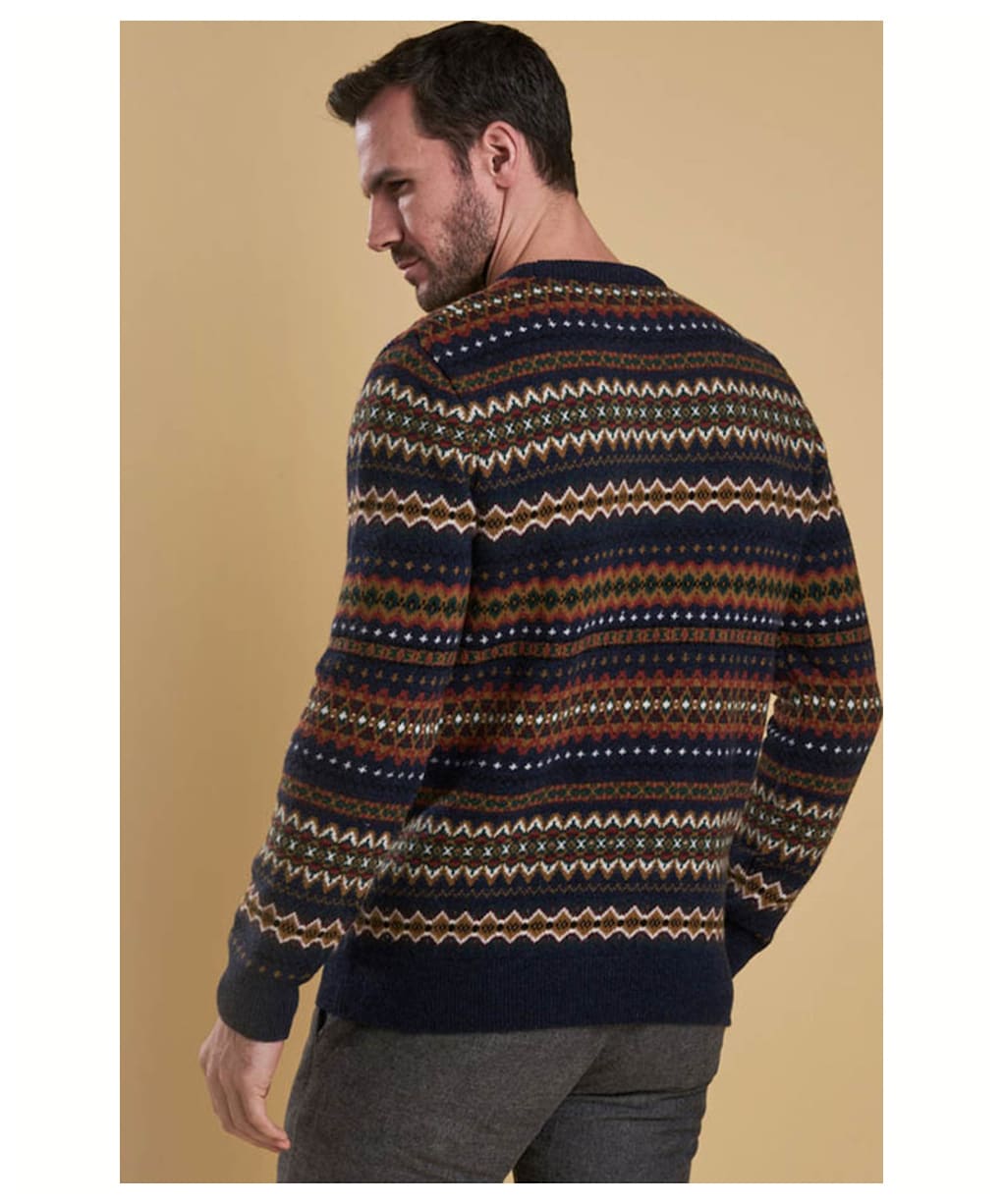 Men’s Barbour Case Fairisle Crew Neck Jumper - Navy Marl