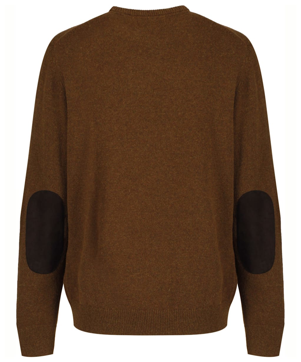 Men's Barbour Patch Crew Neck Lambswool Sweater - Bracken