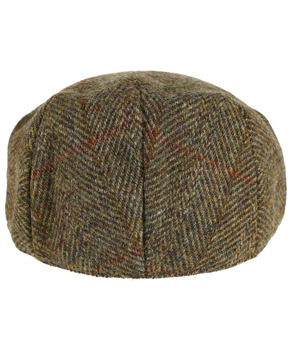 Heather Highland Harris Tweed Flat Cap - Olive / Gold