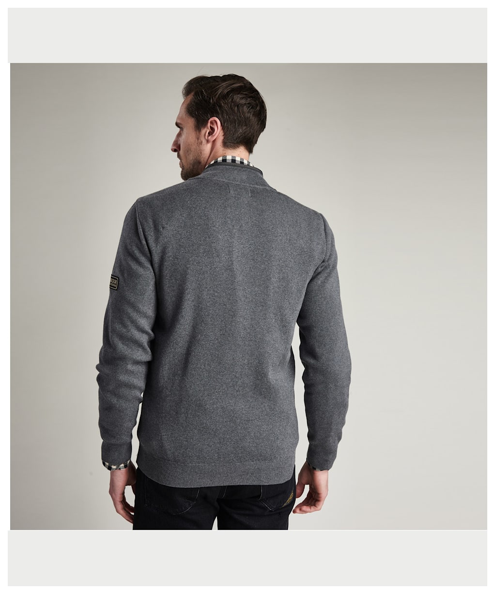Men’s Barbour International Baffle Zip Through Knit - Storm Marl