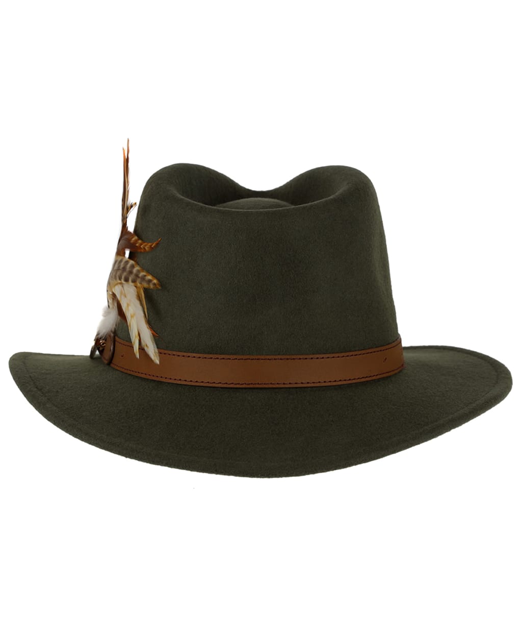 Women’s Hicks & Brown The Suffolk Fedora - Gamebird Feather - Olive