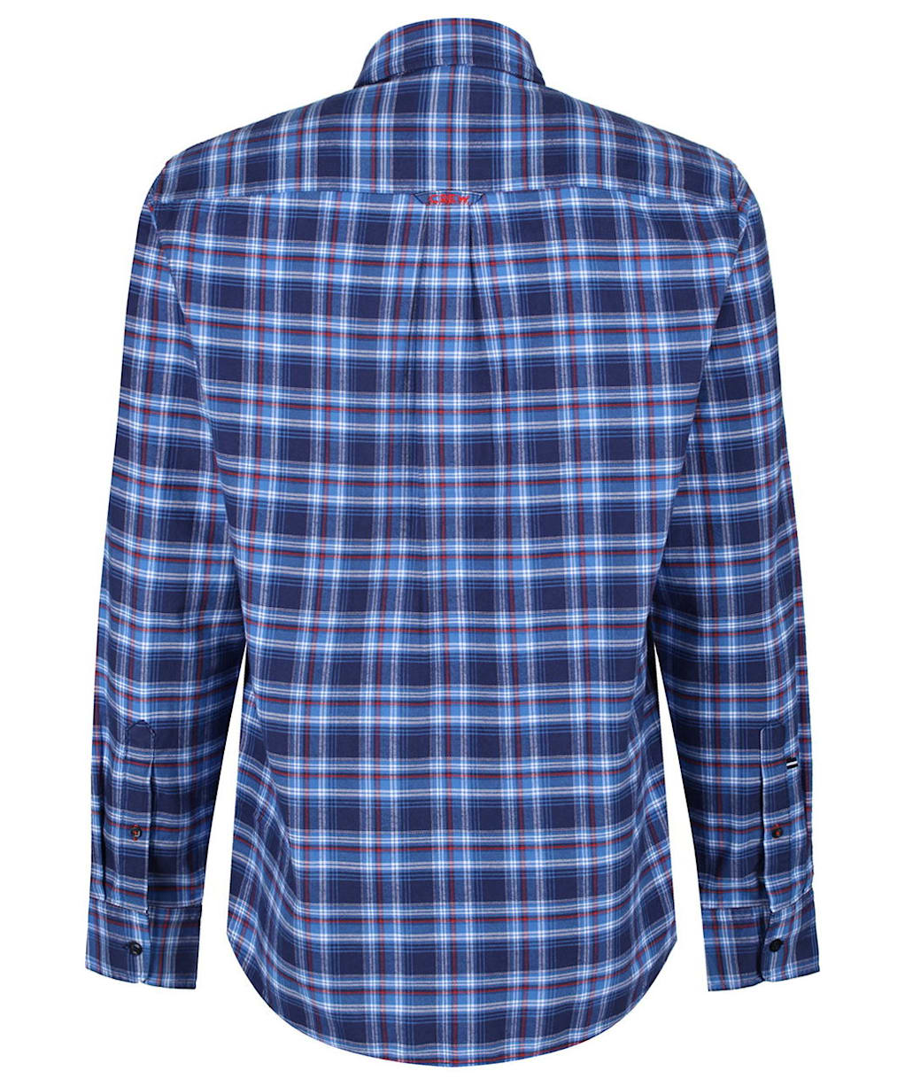 Men’s Crew Clothing Flannel Classic Check Shirt - Lapis Blue