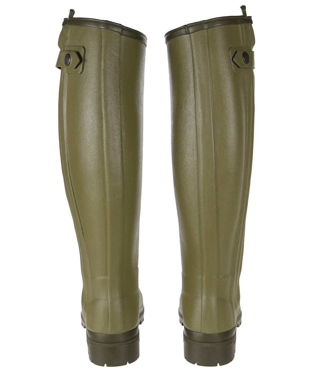 Women's Le Chameau Chasseur Leather Lined Wellingtons - Green (Vert Vierzon)