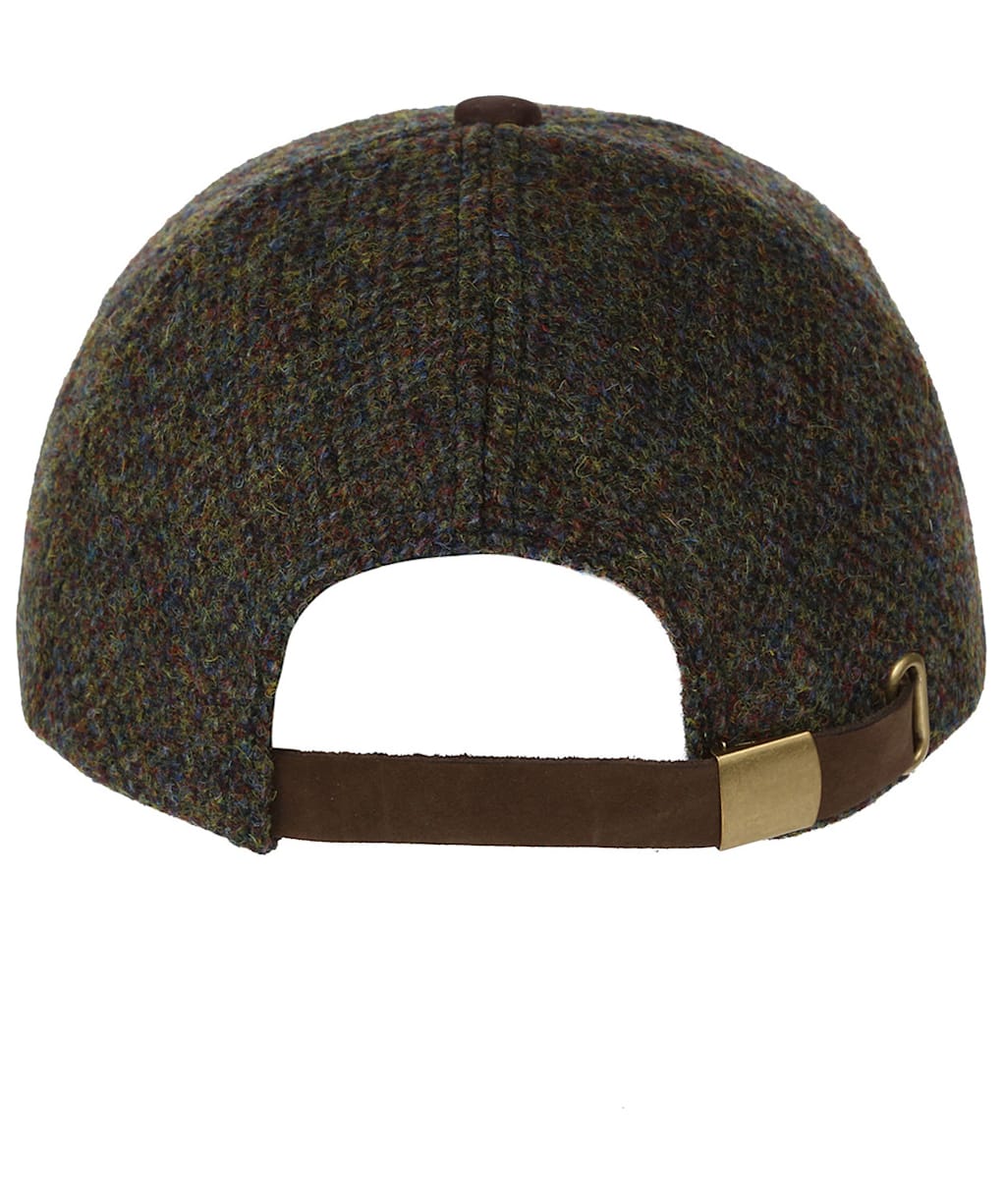 Heather Glencairn Harris Tweed Leather Peak Baseball Cap - Forest