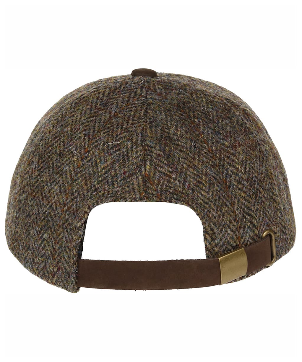 Heather Glencairn Harris Tweed Leather Peak Baseball Cap - Green / Brown HB