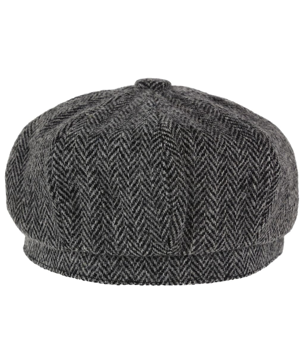Heather Scott Harris Tweed Newsboy Cap - Black / Grey