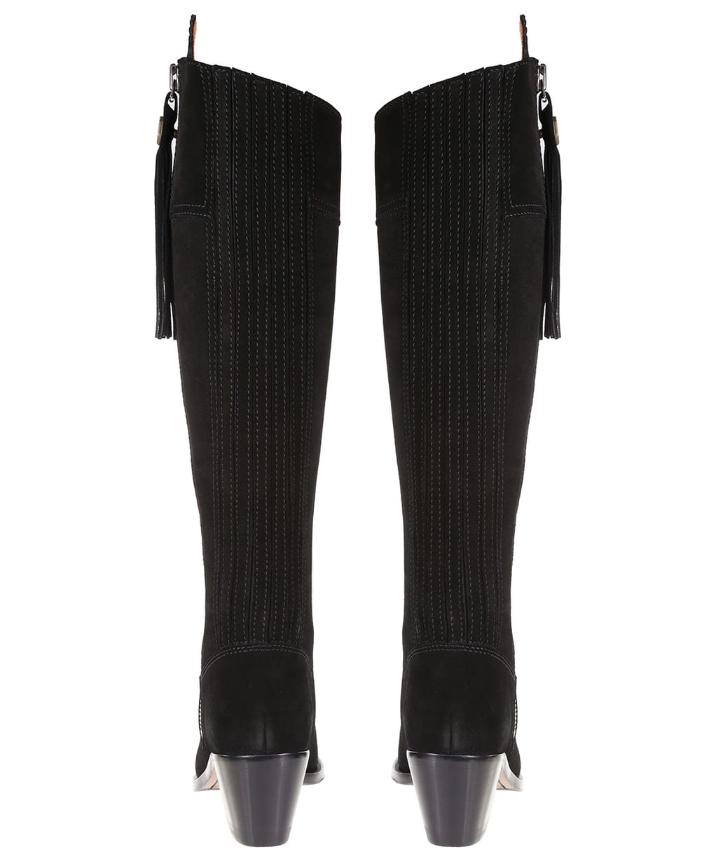 Women's Fairfax & Favor Heeled Regina Boots - Black Suede