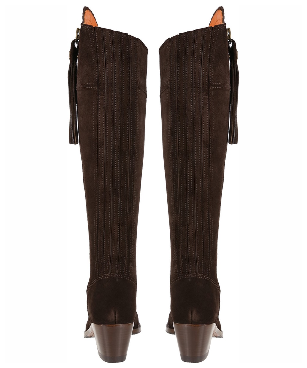 Women's Fairfax & Favor Heeled Regina Boots - Chocolate Suede