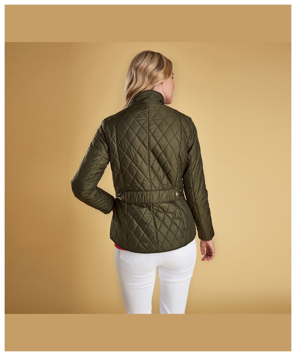 Women's Barbour Flyweight Cavalry Quilted Jacket - Olive