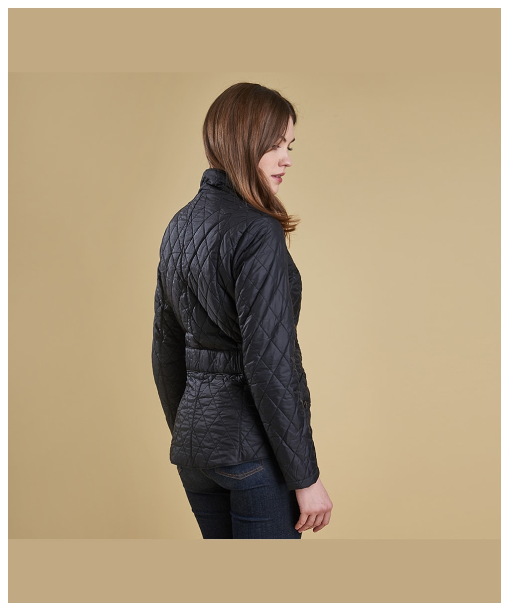Women's Barbour Flyweight Cavalry Quilted Jacket - Black
