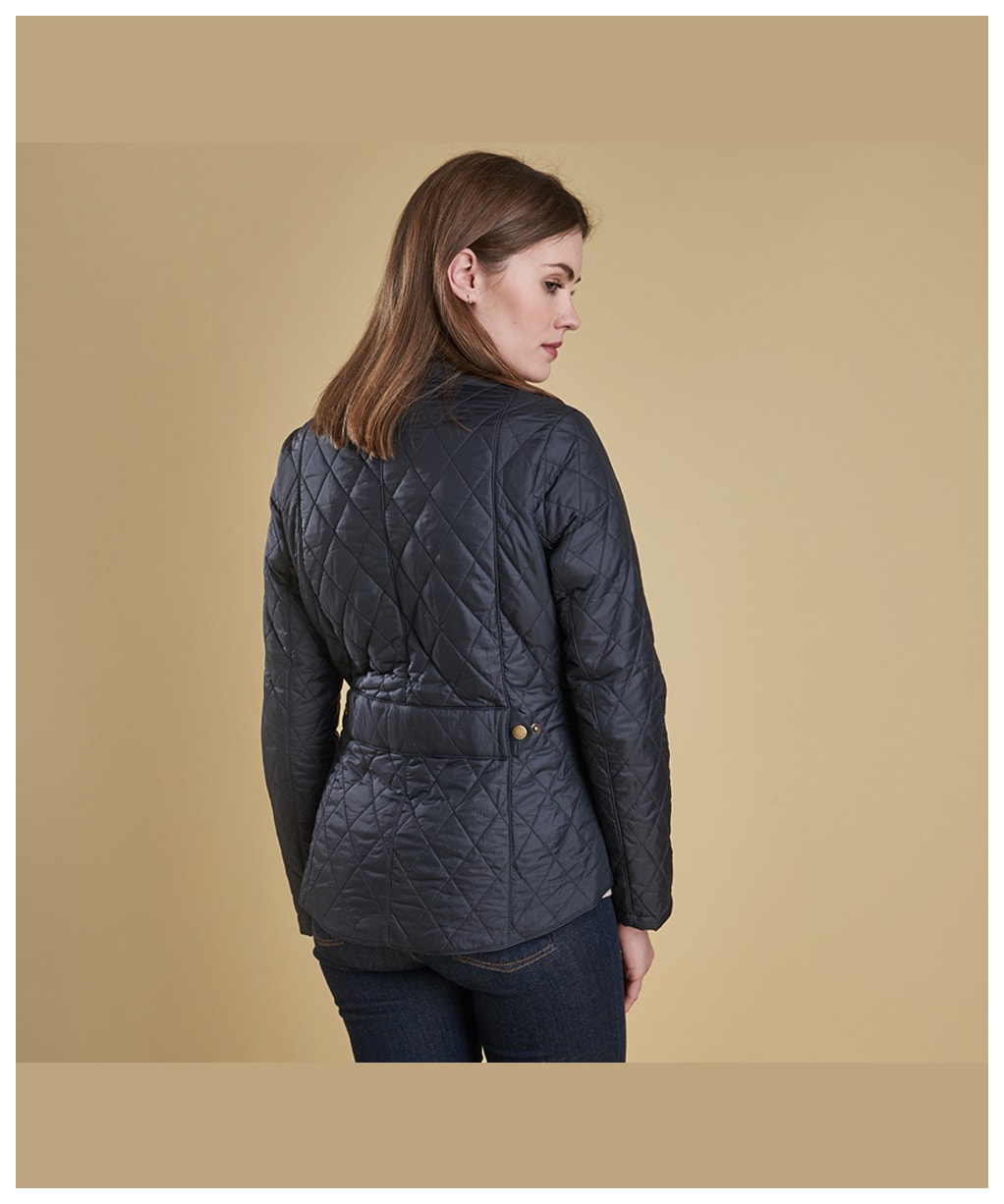Women's Barbour Flyweight Cavalry Quilted Jacket - Navy