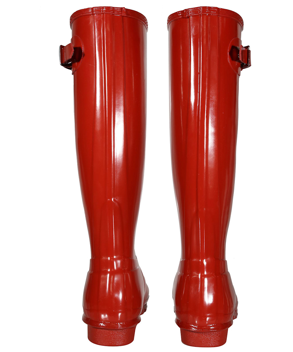 Women's Hunter Original Tall Gloss Wellington Boots - Military Red