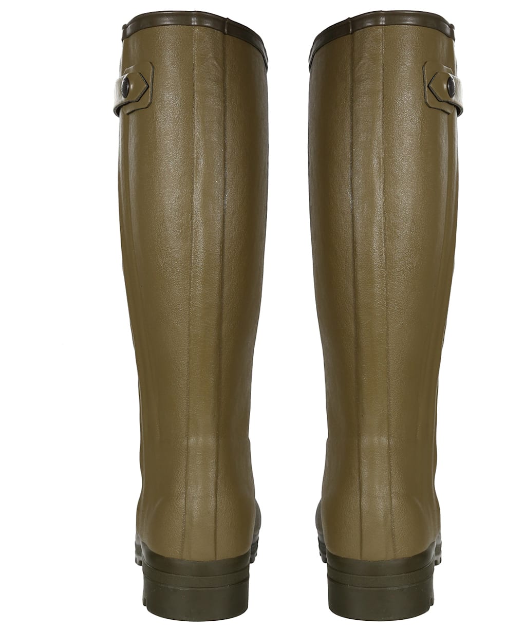 Men's Le Chameau Chasseur Leather Lined Wellingtons - 41cm calf - Green (Vert Vierzon)