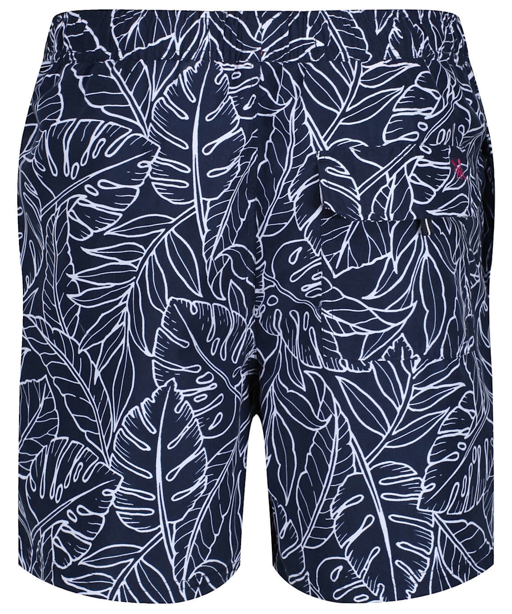 Men’s Crew Clothing Linear Leaf Swim Shorts - Navy