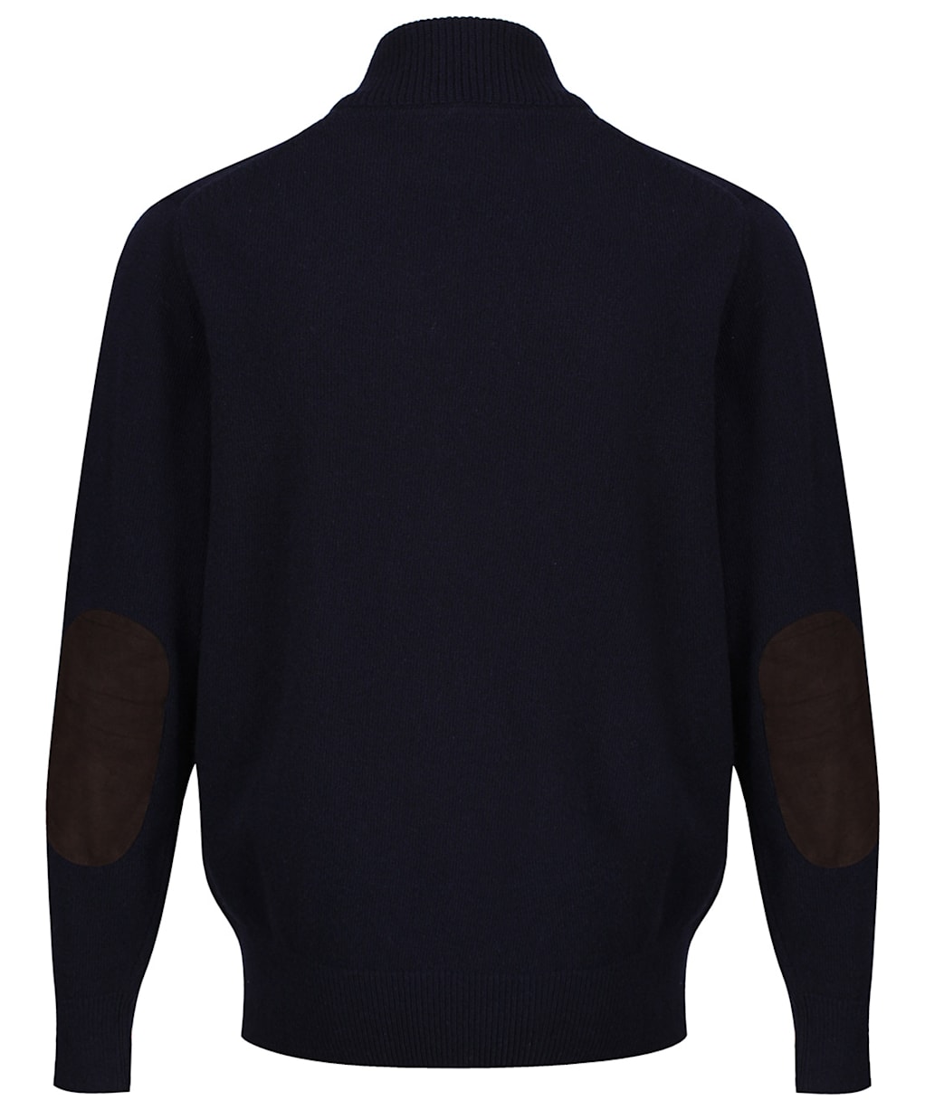 Men's Barbour Patch Zip Through Sweater - Navy