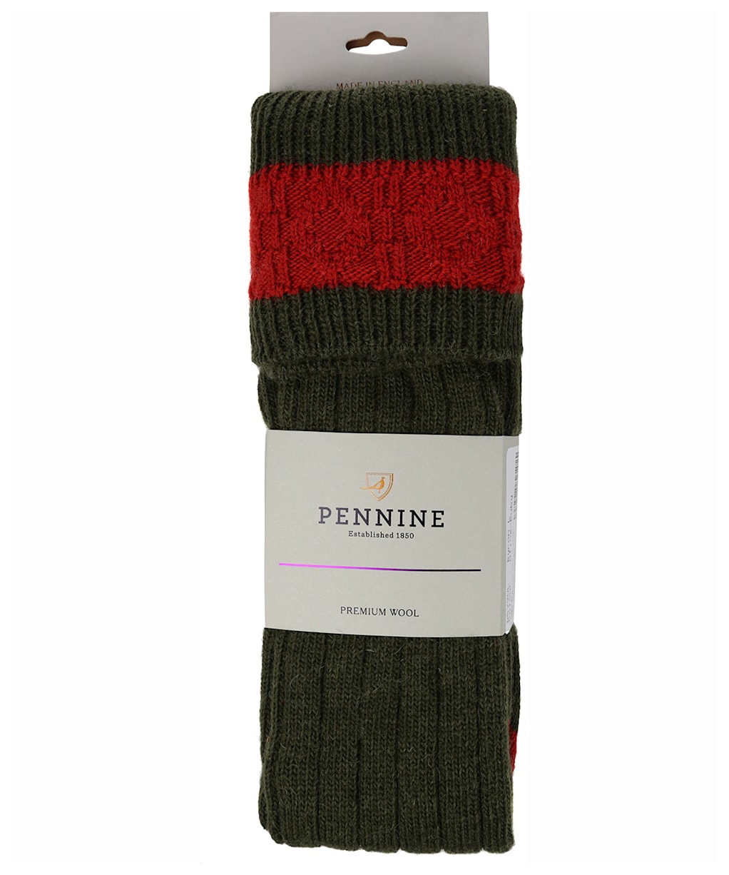 Pennine Byron Socks - Olive / Ruby