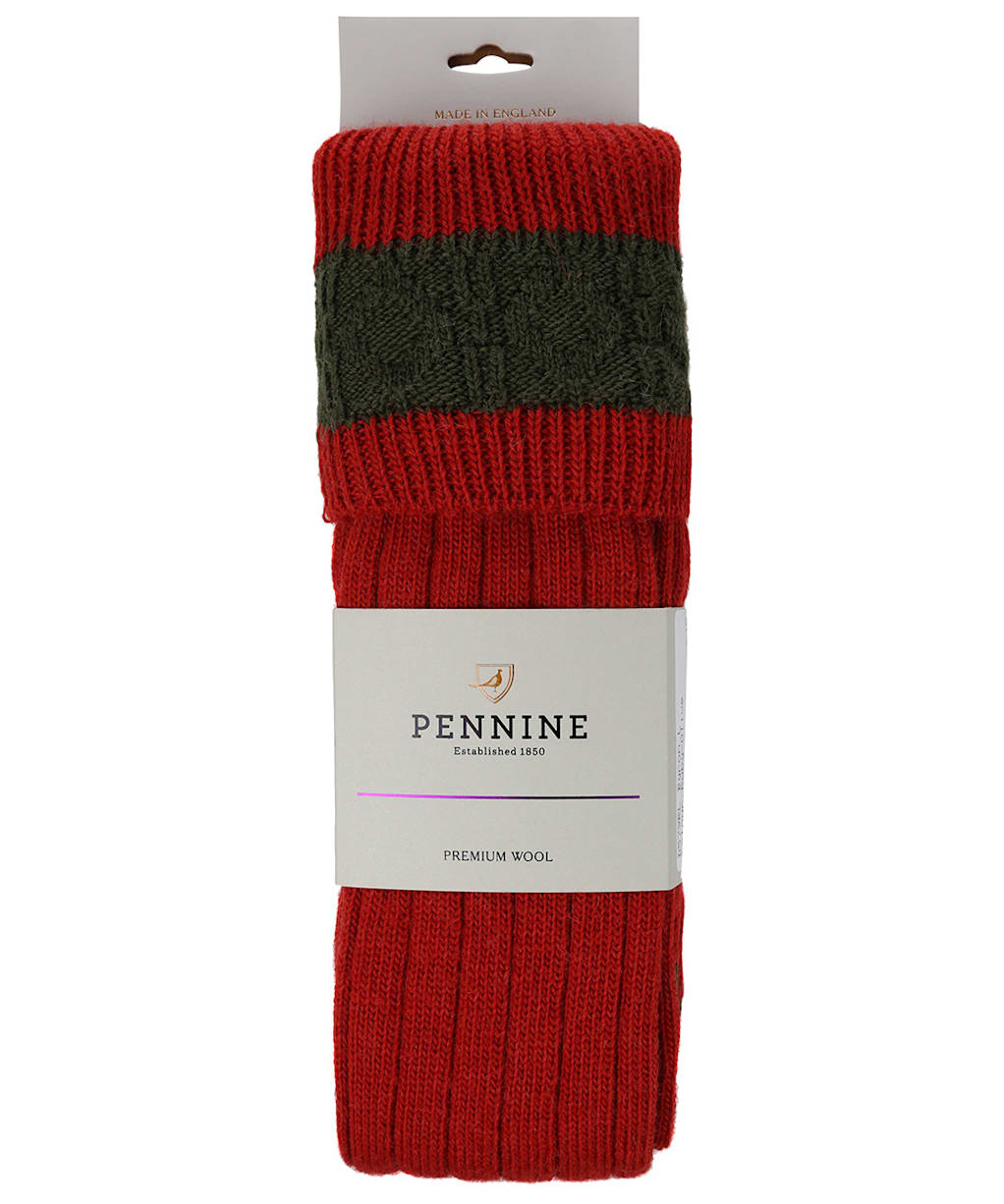 Pennine Byron Socks - Ruby / Olive