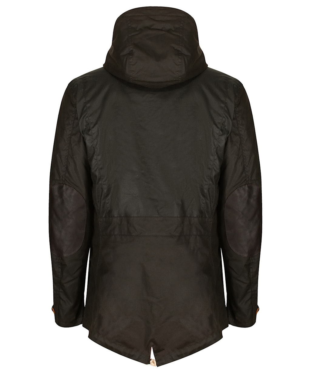 Men's Barbour Game Waxed Parka Jacket - Olive