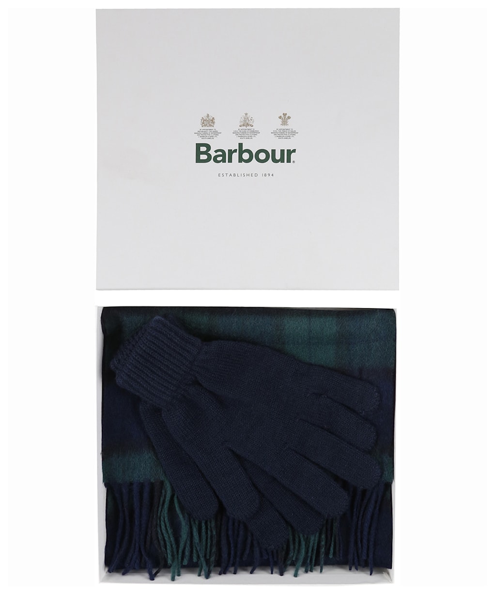 Men’s Barbour Scarf and Glove Gift Box - Black Watch Tartan
