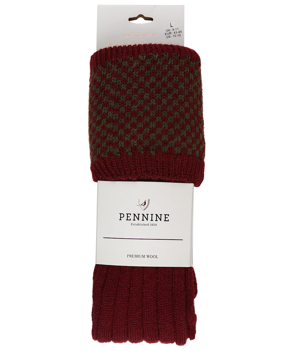 Men’s Pennine Penrith Shooting Socks - Olive / Burgundy