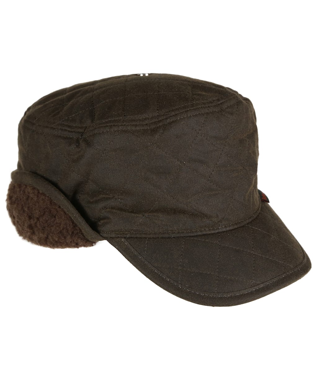 Men's Barbour Stanhope Trapper Waxed Hat - Olive