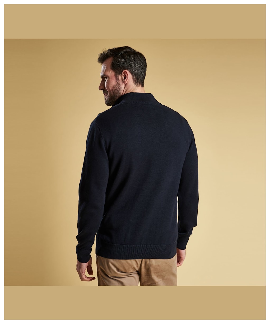 Men’s Barbour Cotton Half Zip Sweater - Navy