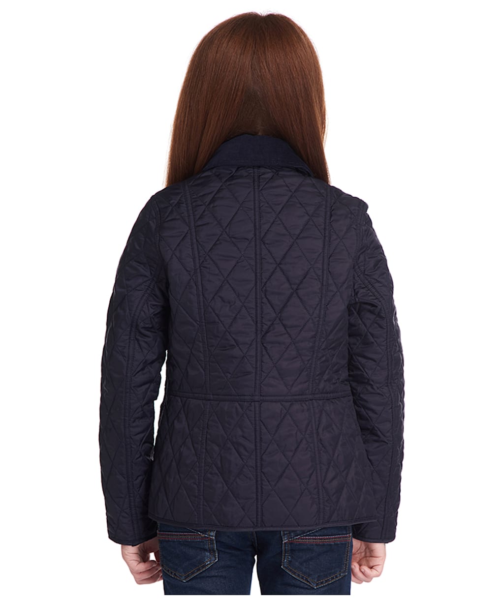 Girl's Barbour Summer Liddesdale Quilted Jacket, 2-9yrs - Navy / Pale Coral