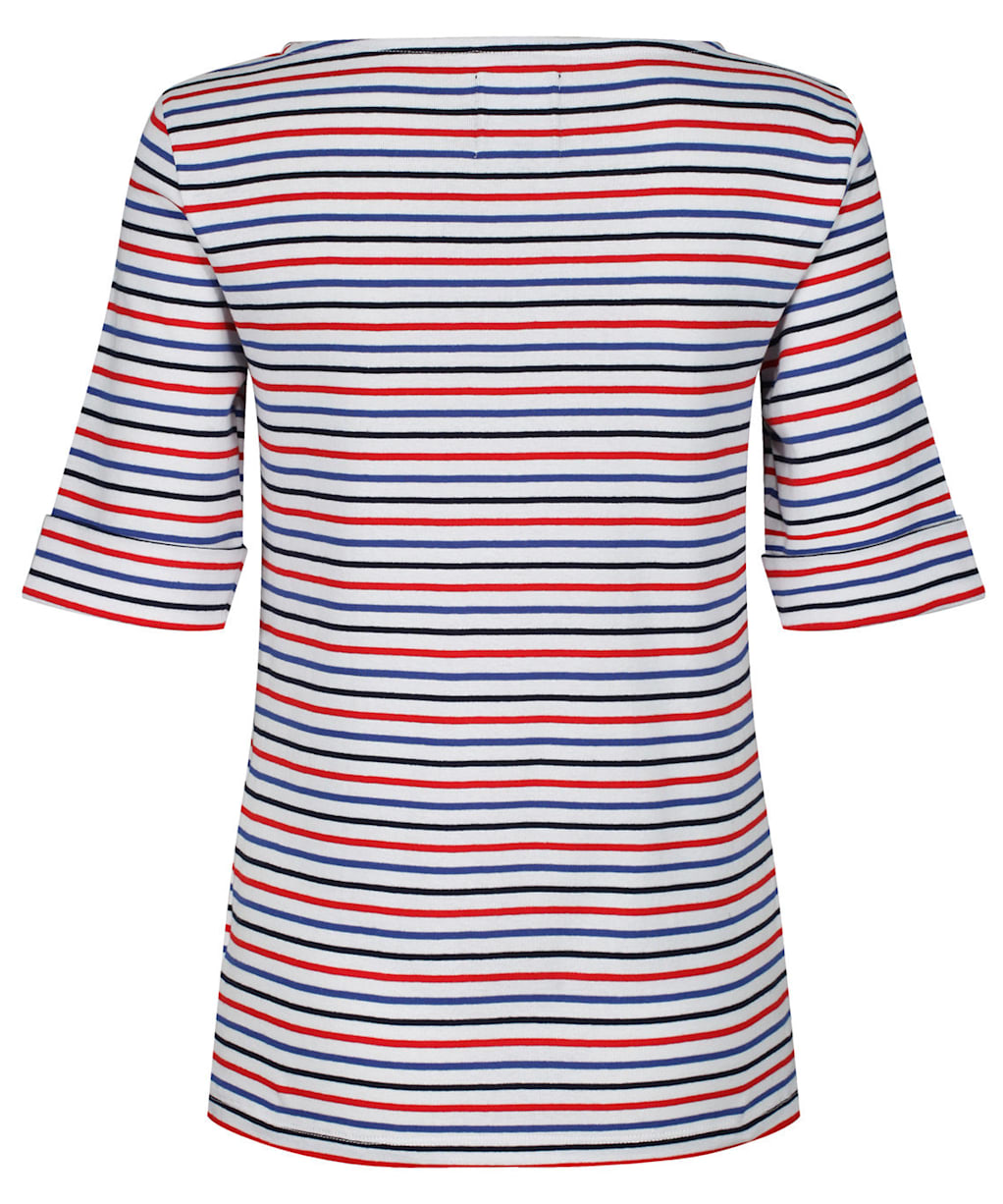 Women's Crew Clothing Orchid Stripe Top - Navy / Red / Ultramarine