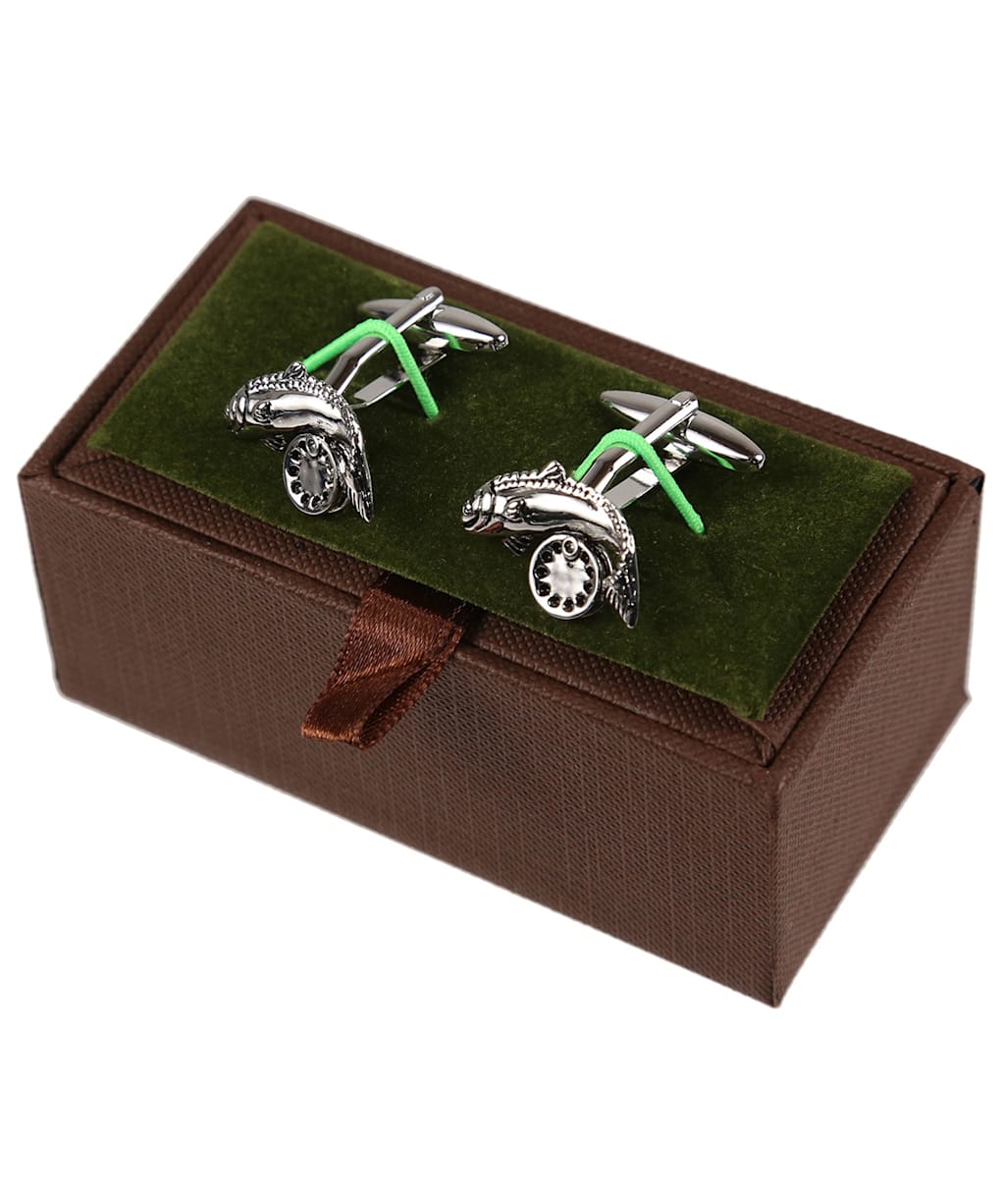 Men's Soprano Fish and Reel Cufflinks - Silver