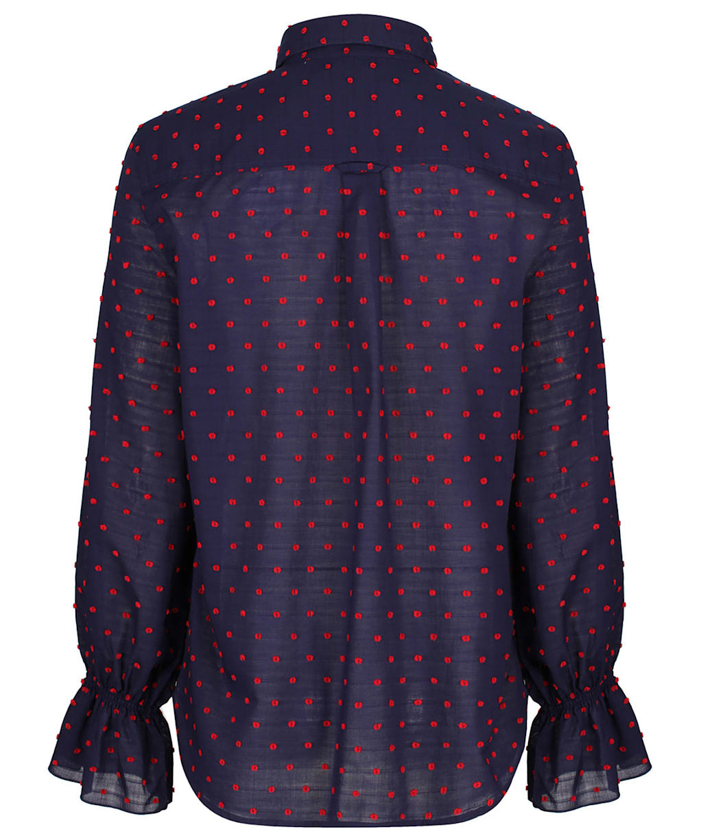 Gant Smock Dot Shirt                          - Classic Blue