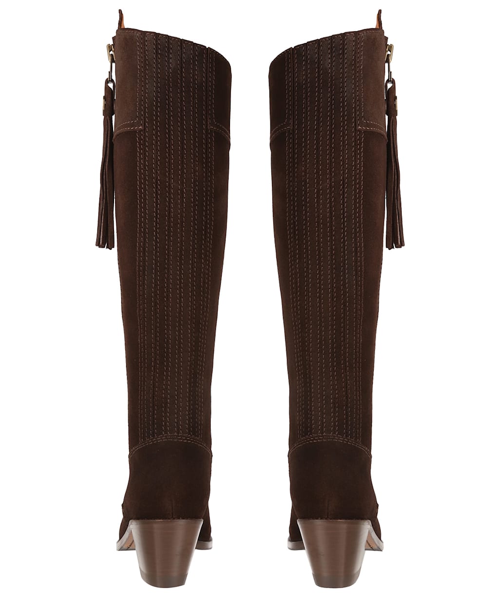 Women's Fairfax & Favor Regina Heeled Sporting Fit Boots - Chocolate Suede