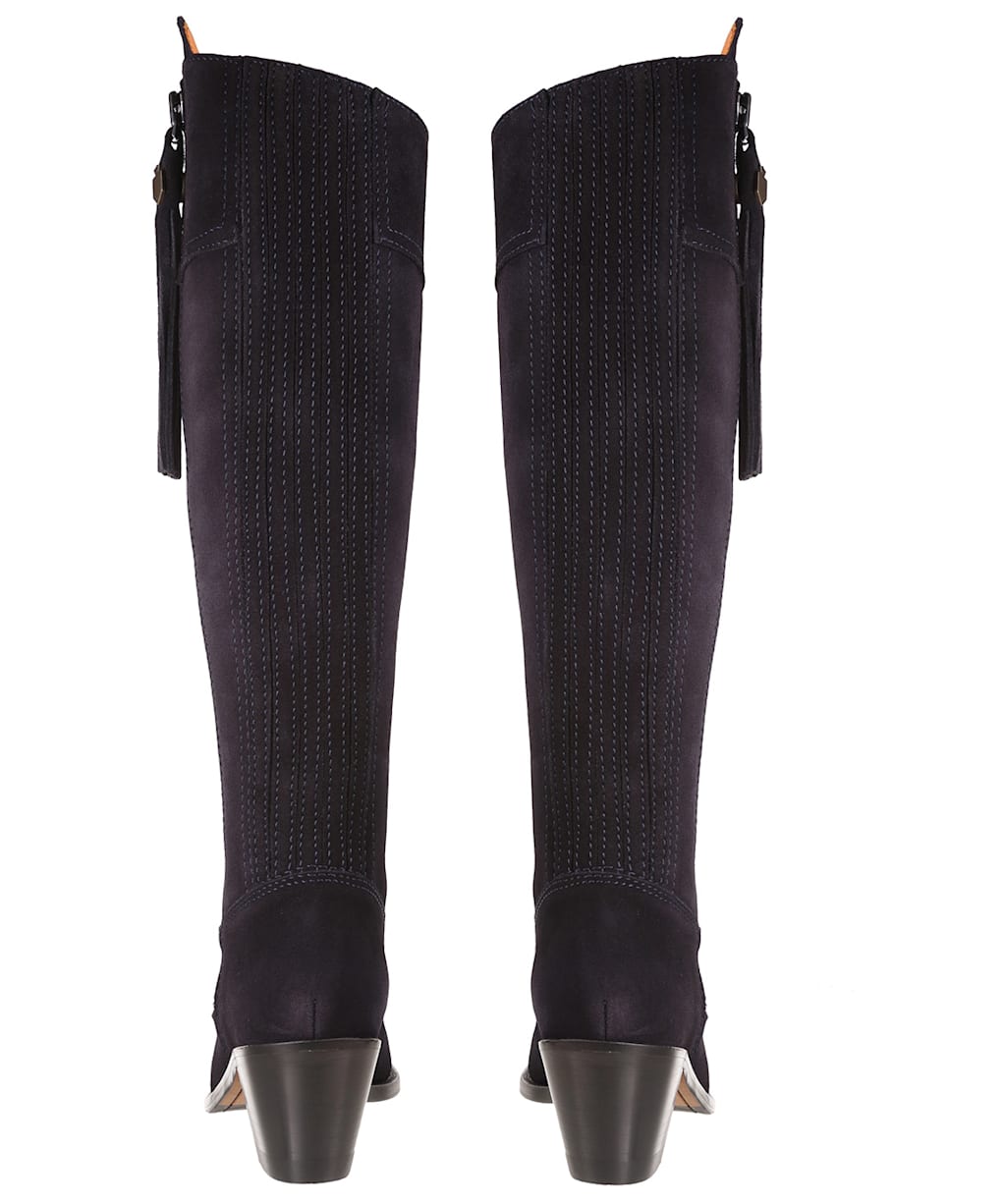 Women's Fairfax & Favor Regina Heeled Sporting Fit Boots - Navy Suede