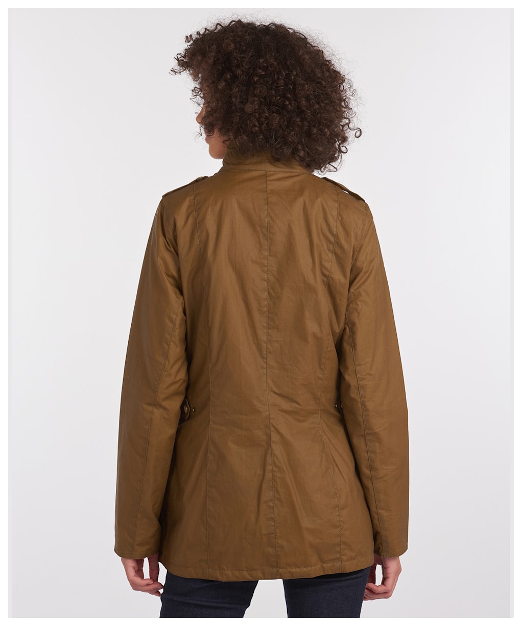 Women's Barbour Defence Lightweight Waxed Jacket - Sand