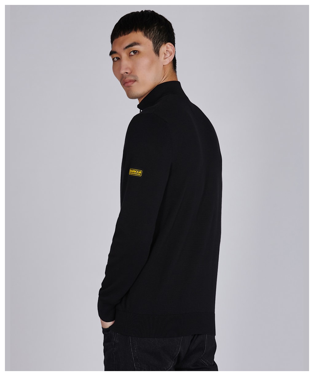 Men’s Barbour International Cotton Half Zip Sweater - Black