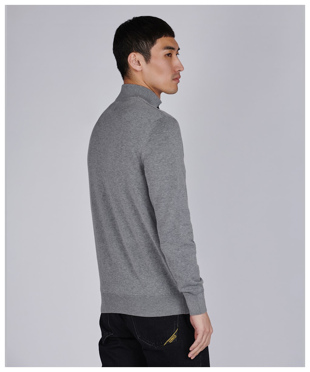 Men’s Barbour International Cotton Half Zip Sweater - Anthracite Marl