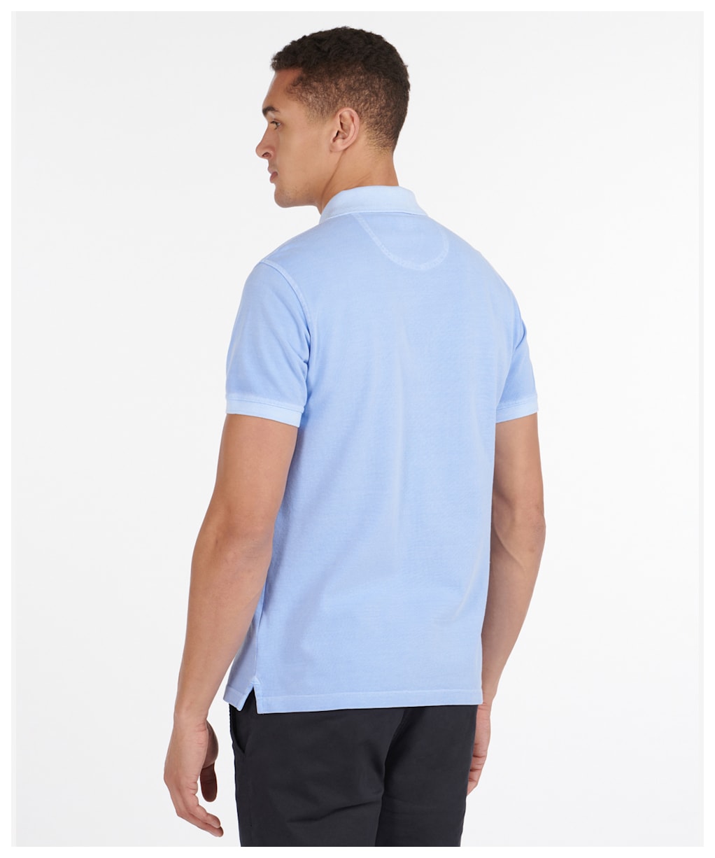 Washed Sports Polo - Sky