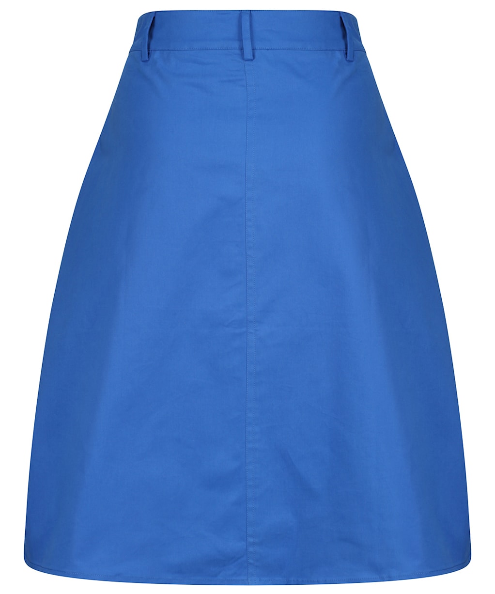 Women’s Crew Clothing Button Front Skirt - Strong Blue