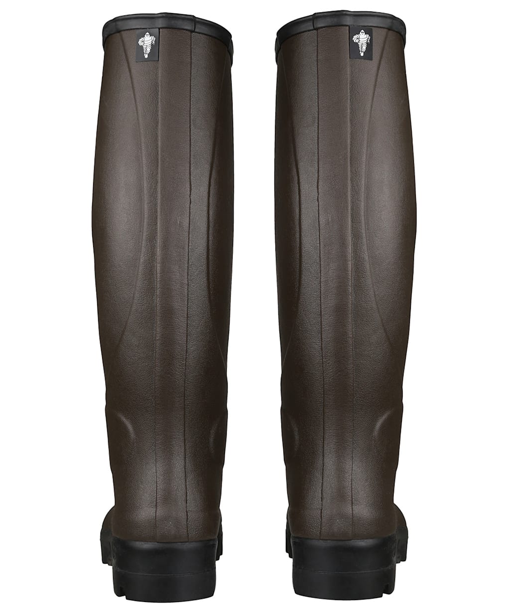 Men's Le Chameau Ceres Jersey Lined Wellingtons - Marron Fonce
