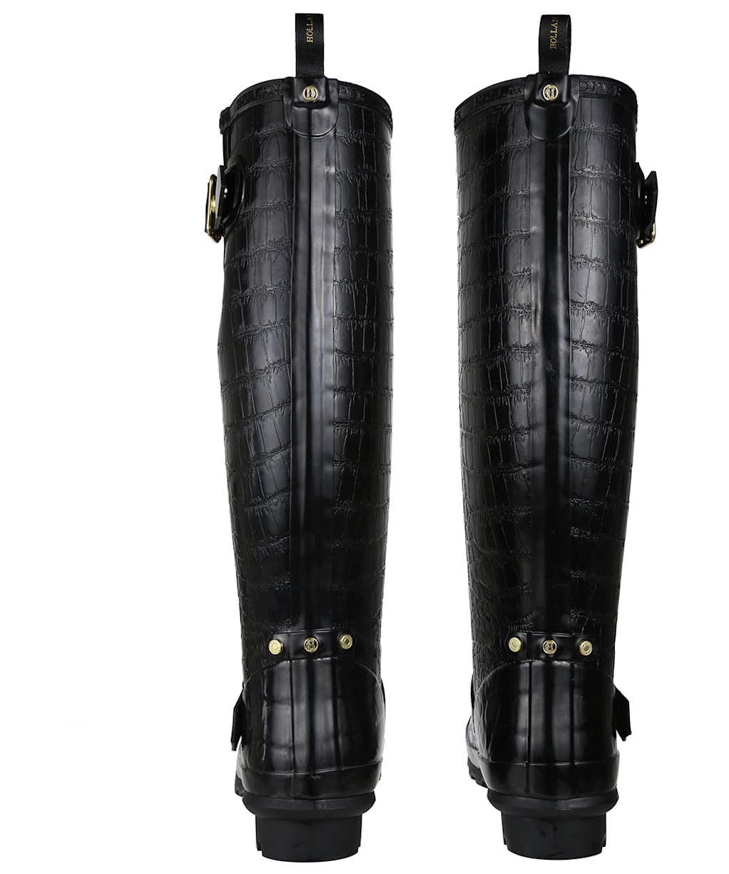 Women’s Holland Cooper Sherpa Lined Regency Wellingtons - Black Croc