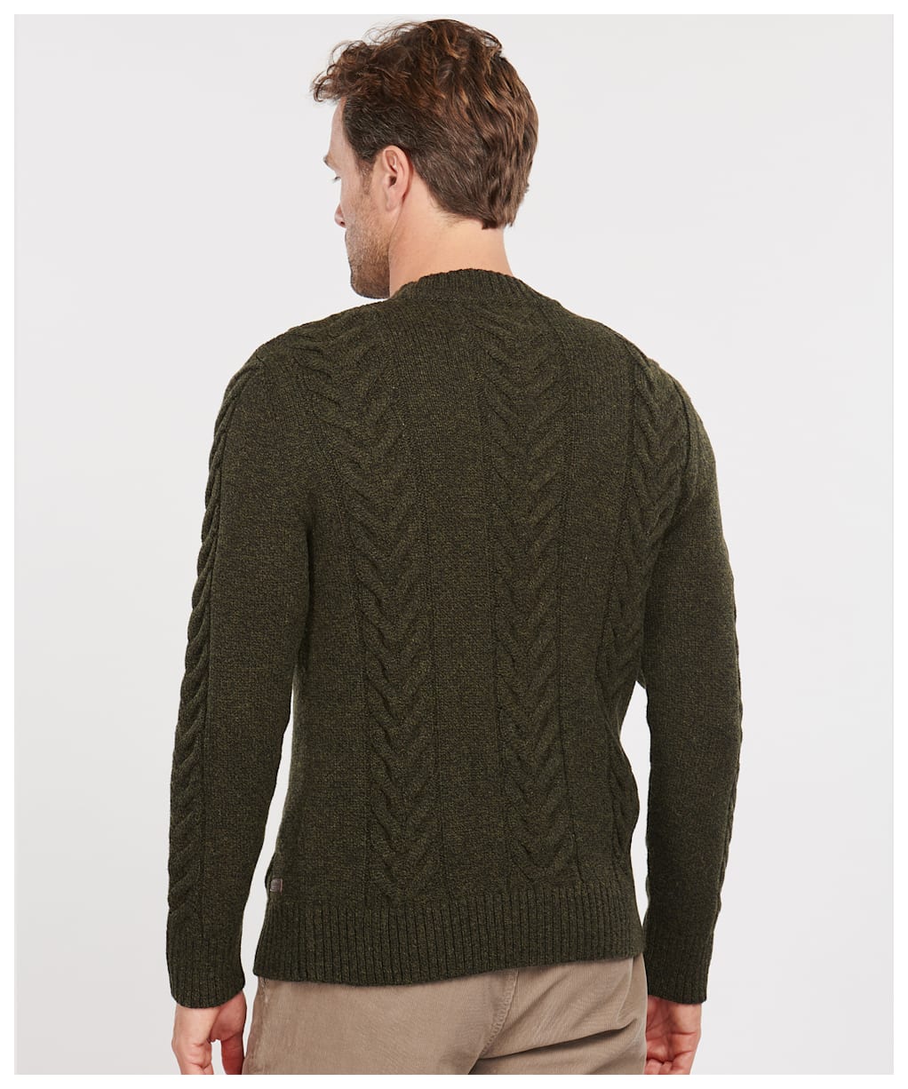 Men’s Barbour Essential Cable Knit - Olive Marl