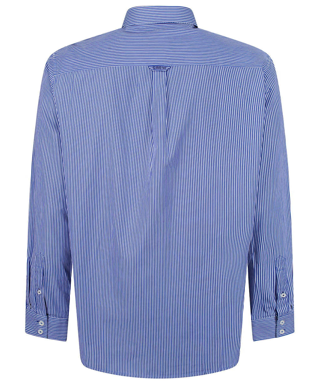 Men’s Crew Clothing Classic Micro Stripe Shirt - Ultra Marine