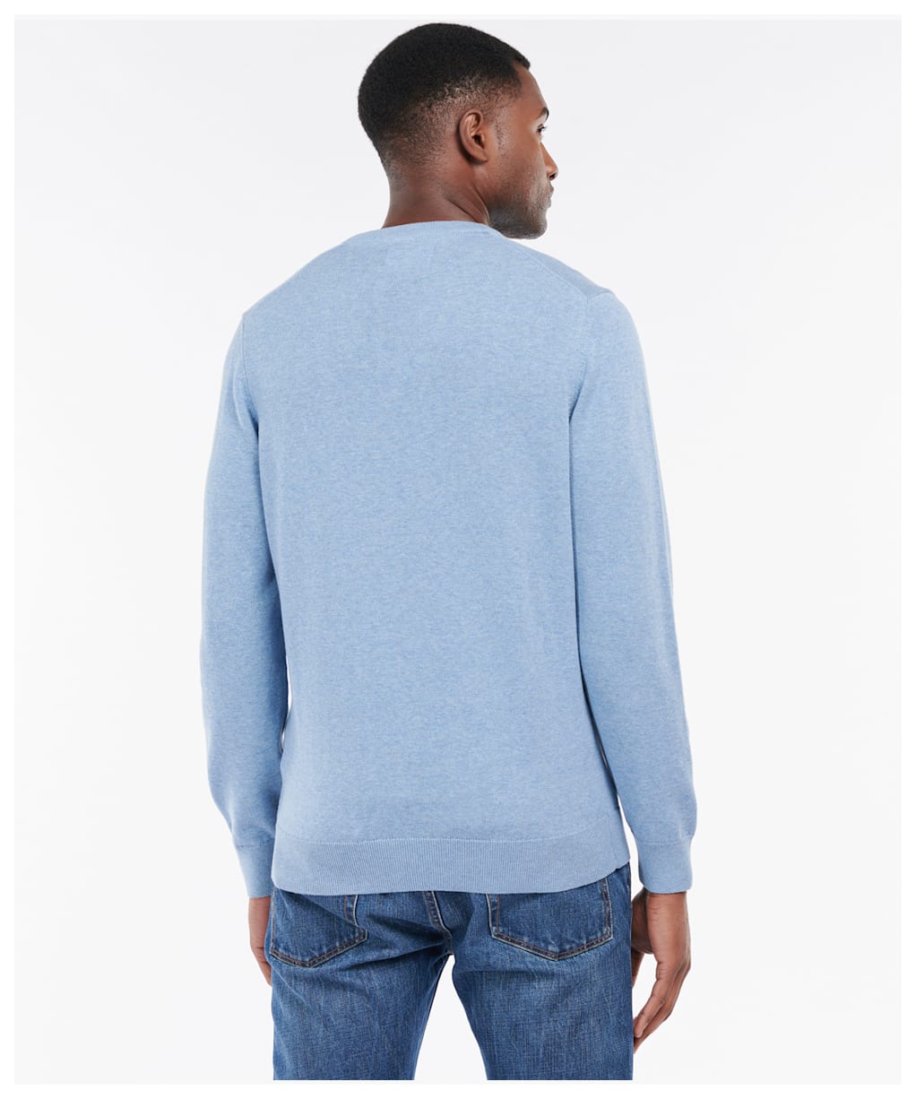 Men's Barbour Pima Cotton Crew Neck Sweater - Dark Chambray
