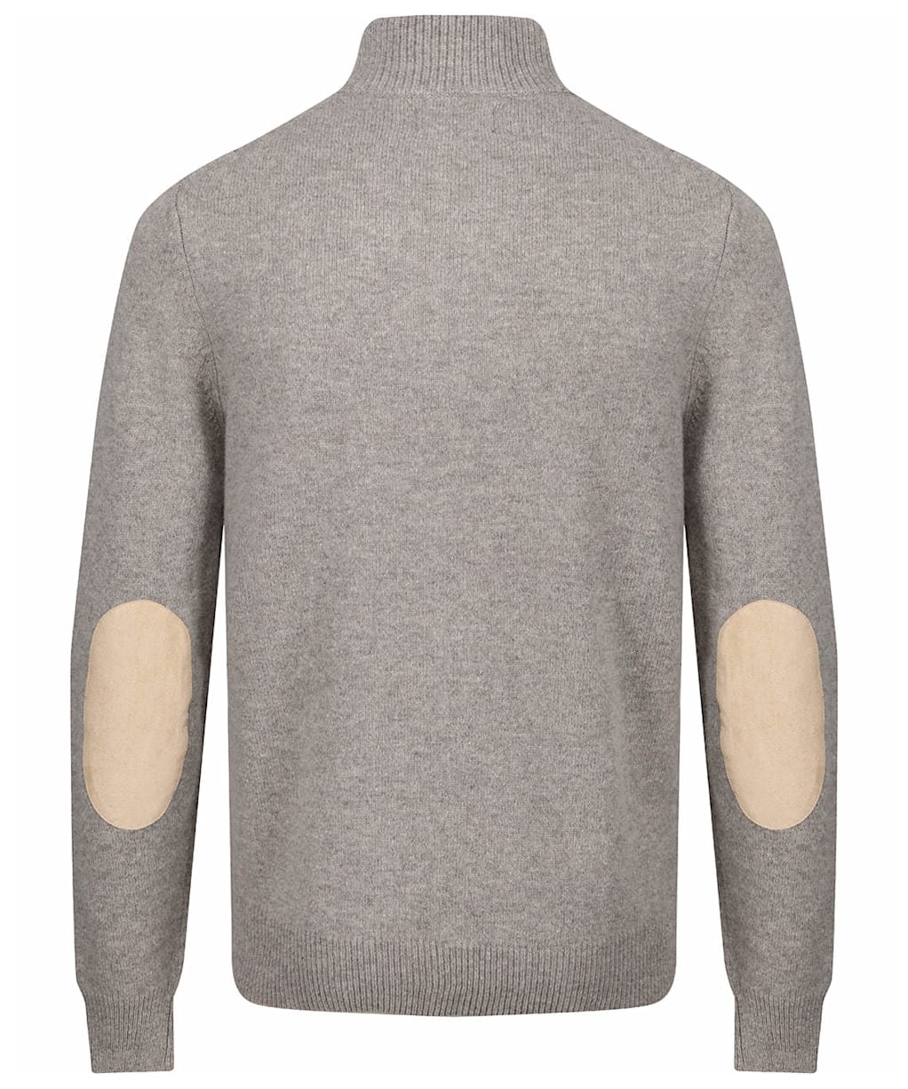 Men's Barbour Patch Half Button Lambswool Sweater - Stone