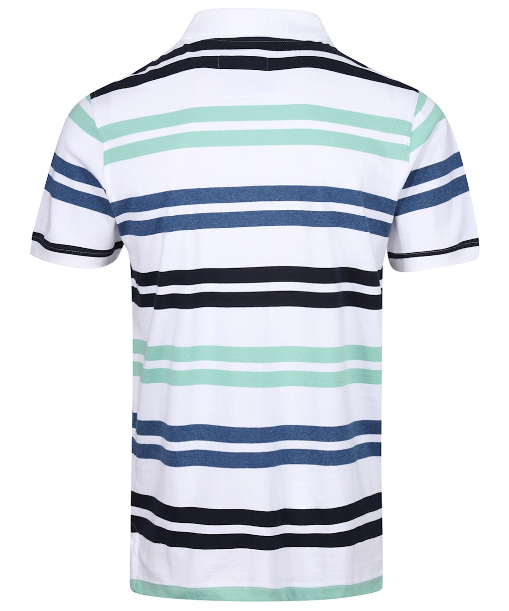 Men’s Crew Clothing Worthing Jersey Stripe Polo Shirt - White / Denim / Navy